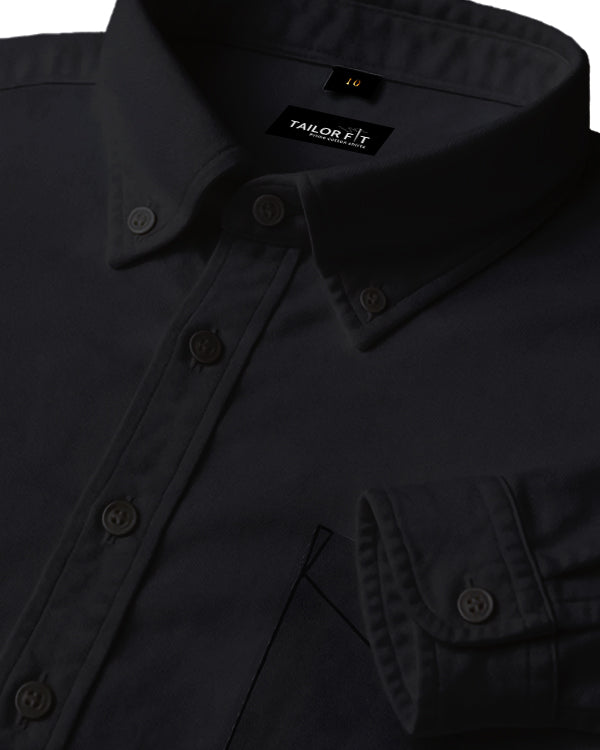Men’s Black Cotton Shirt – Timeless Look for Office or Casual Outfits NF