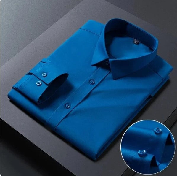 Pack of 2 Premium Cotton Solid Shirt for Man (Dark Grey, Royal Blue)