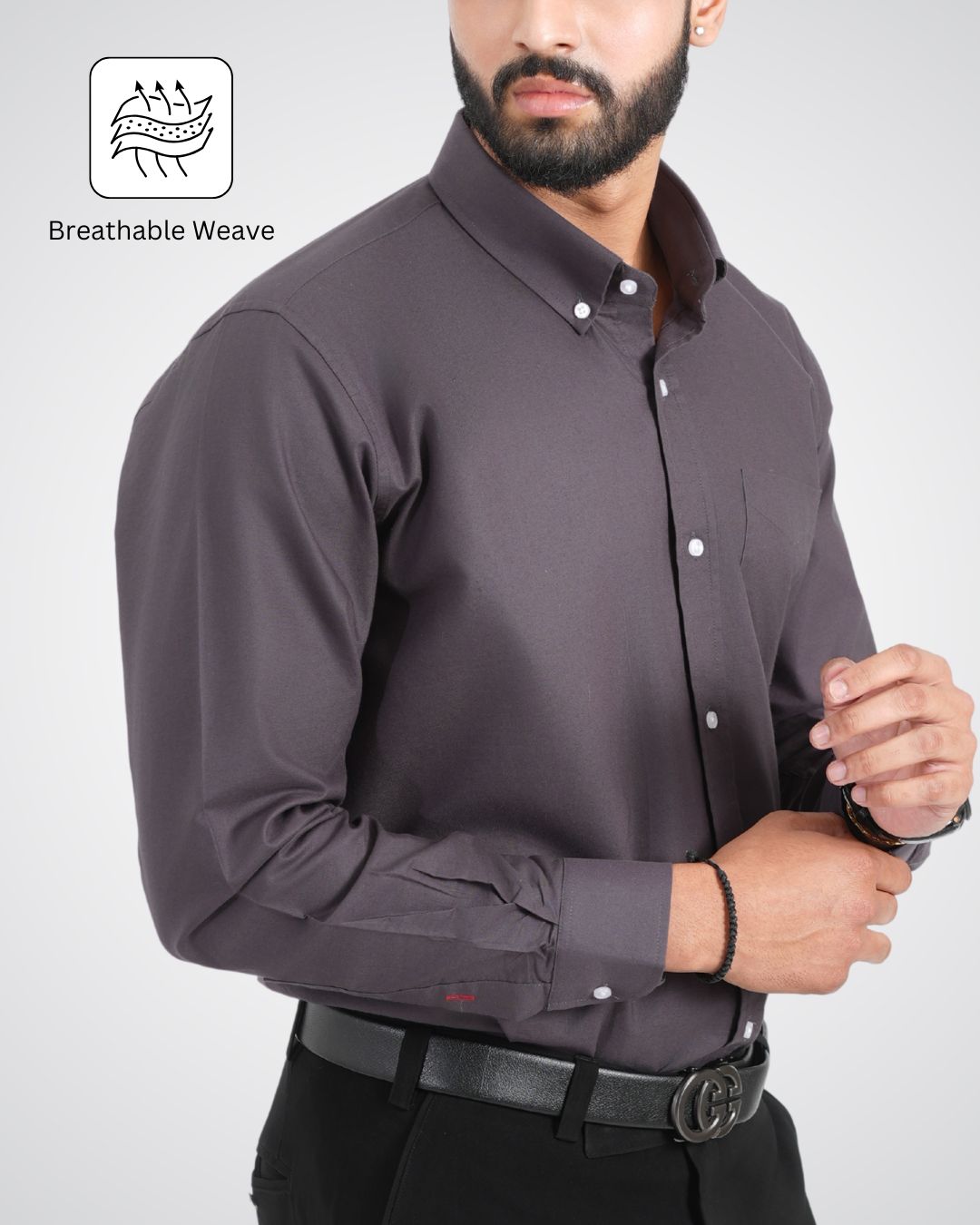 Men’s Charcoal Grey Shirt – Modern Look for Work or Social Occasions