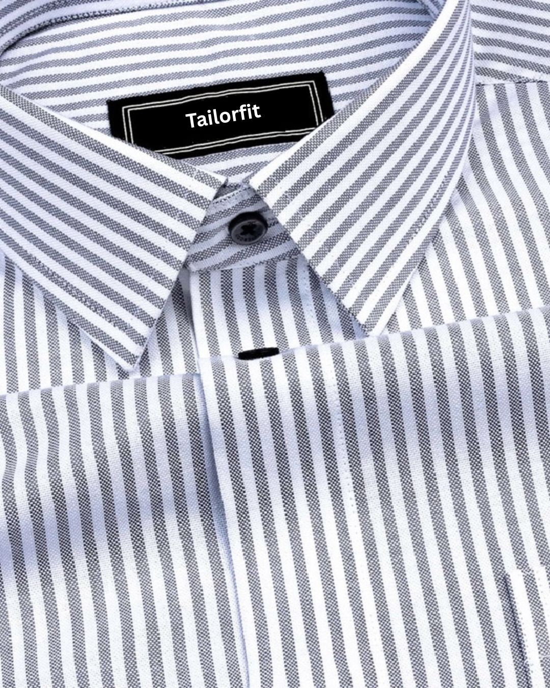 Light Grey Stripe Oxford Premium Cotton Shirt For Men