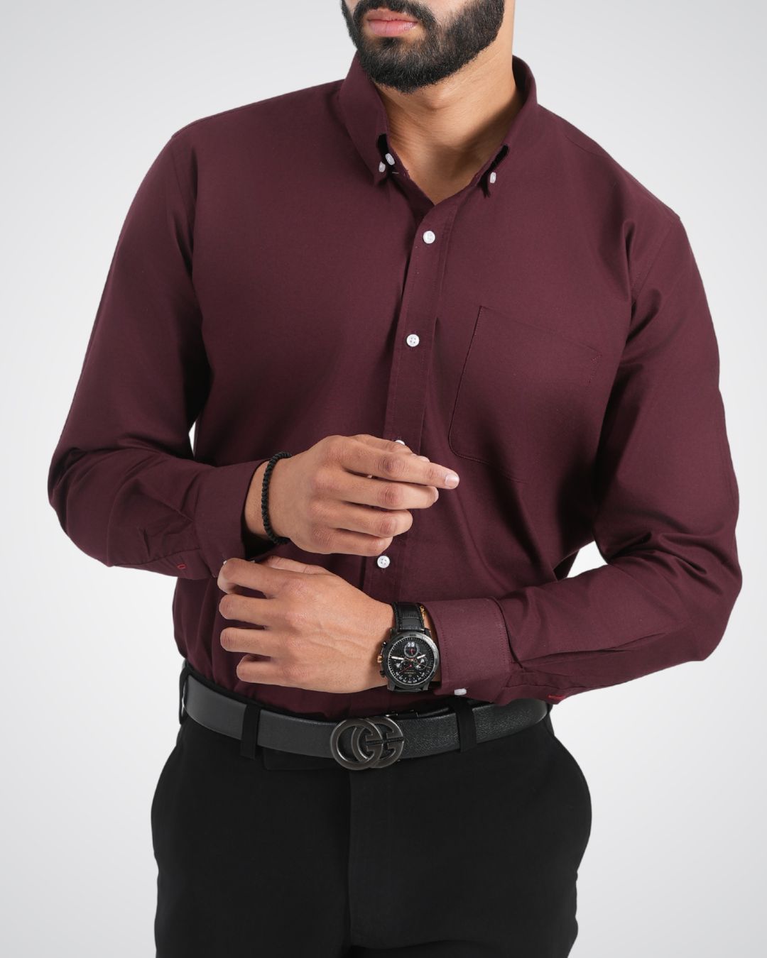Men’s Maroon Shirt – Bold & Stylish for Formal or Casual Wear