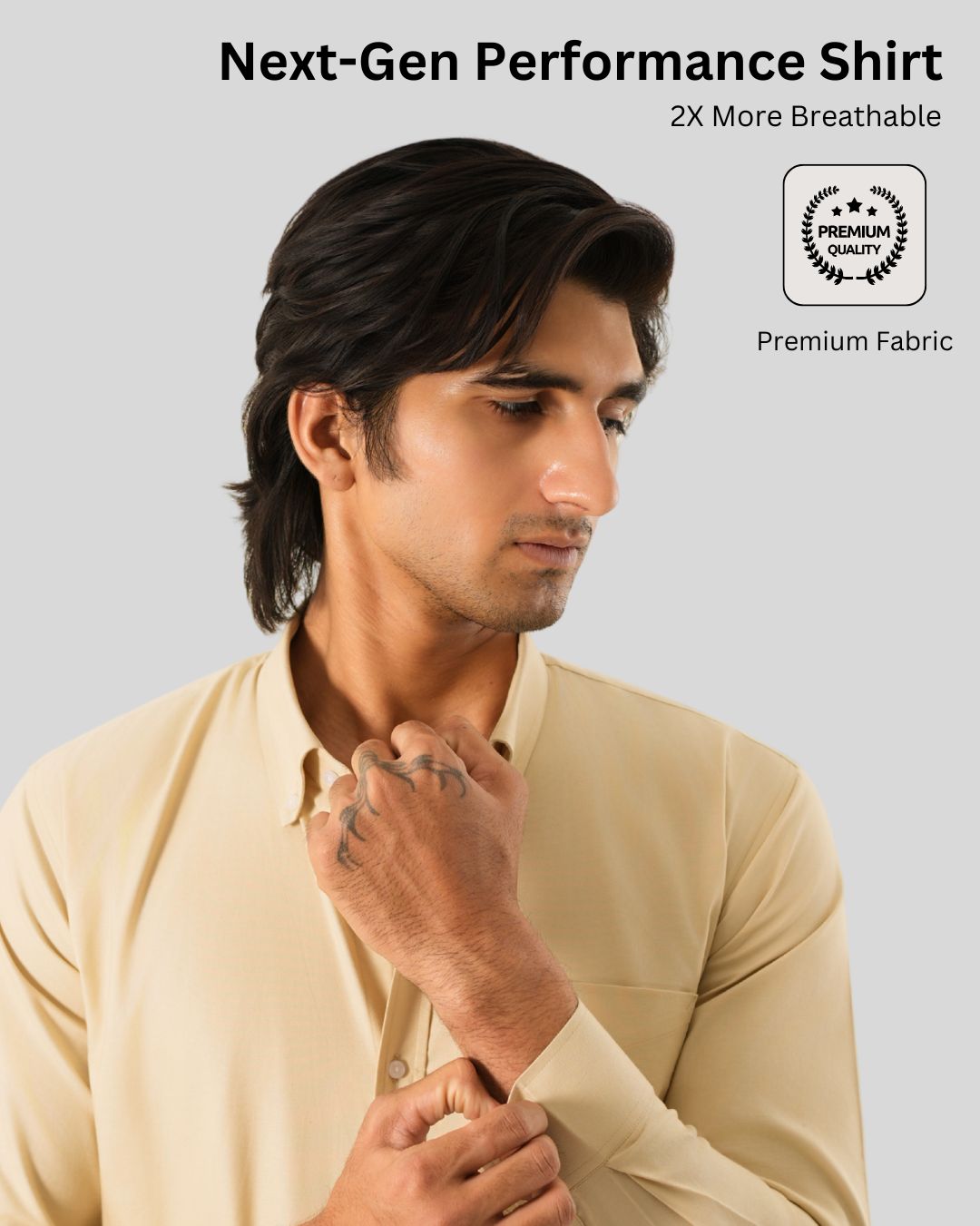Premium Cotton Blend Solid Shirts (Light beige Soft, Neutral Shade)