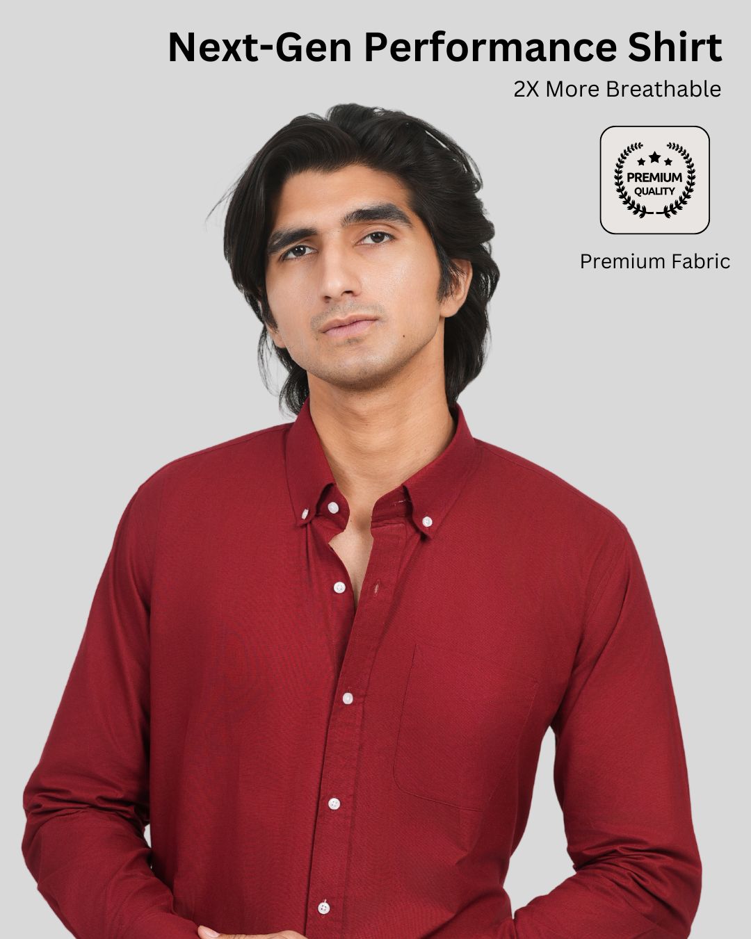 Premium Cotton Blend Solid Shirts (Wine Red - Giving a Classy yet Confident Look)