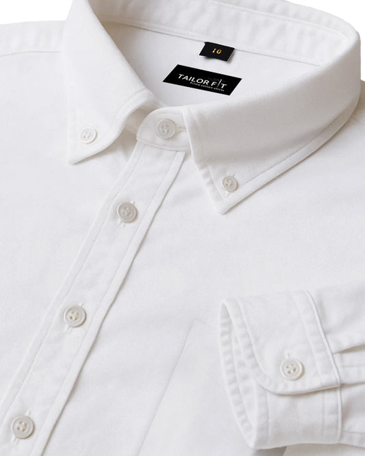 Men’s White Cotton Shirt – Timeless Look for Office or Casual Outfits NF