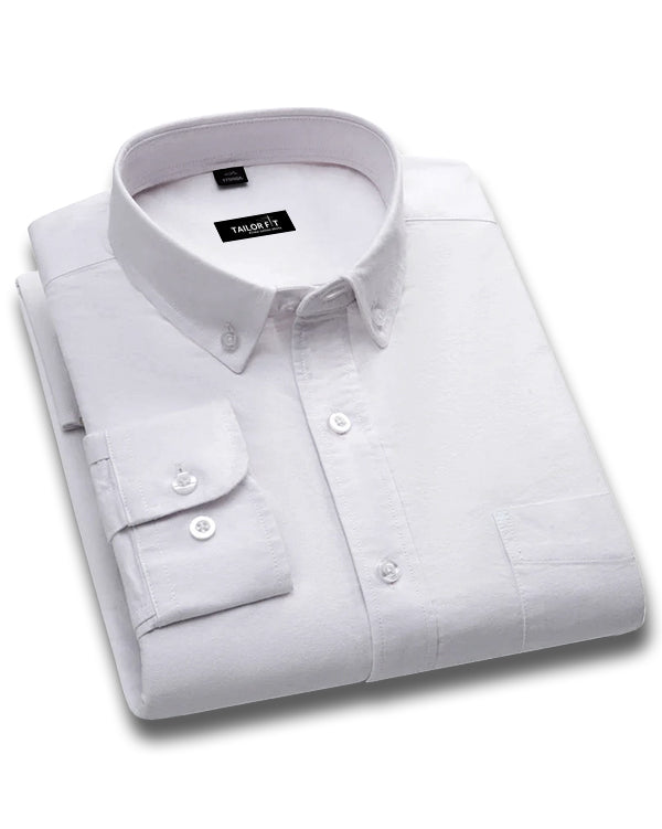 Men’s White Cotton Shirt – Timeless Look for Office or Casual Outfits NF