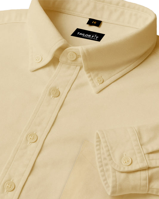 Men’s Cream Cotton Shirt – Timeless Look for Office or Casual Outfits NF