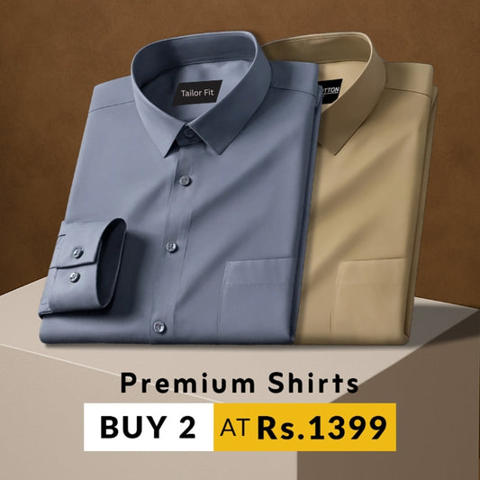 Pack of 2 Premium Cotton Solid Shirt for Man (Dark Grey, Skin)