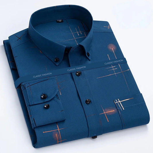 Man regular fit Self Design Formal Shirt