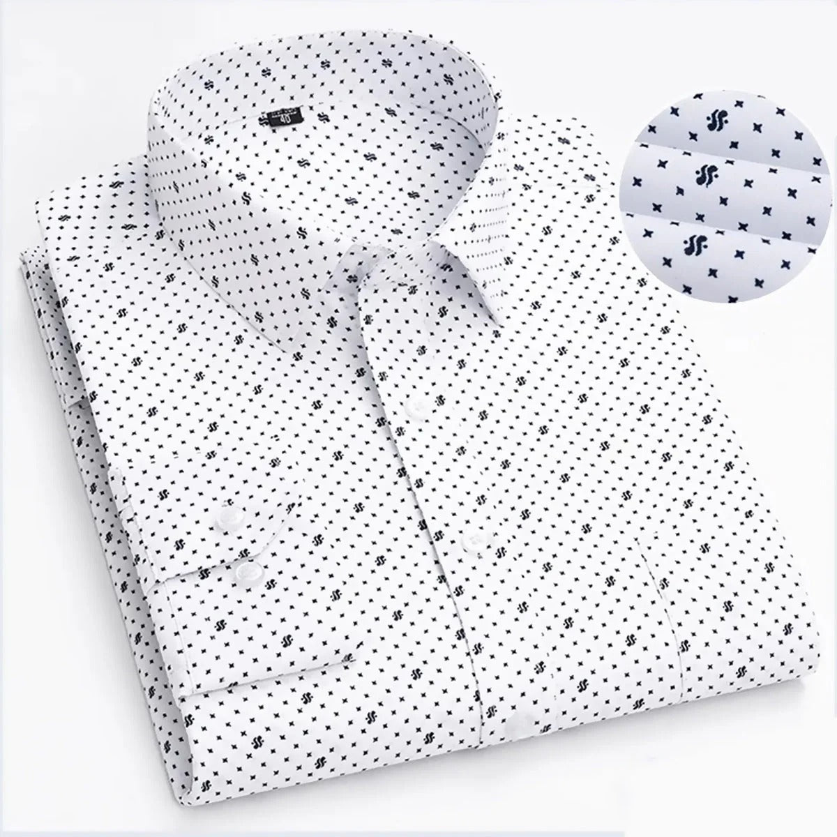 Man regular fit Self Design Formal Shirt