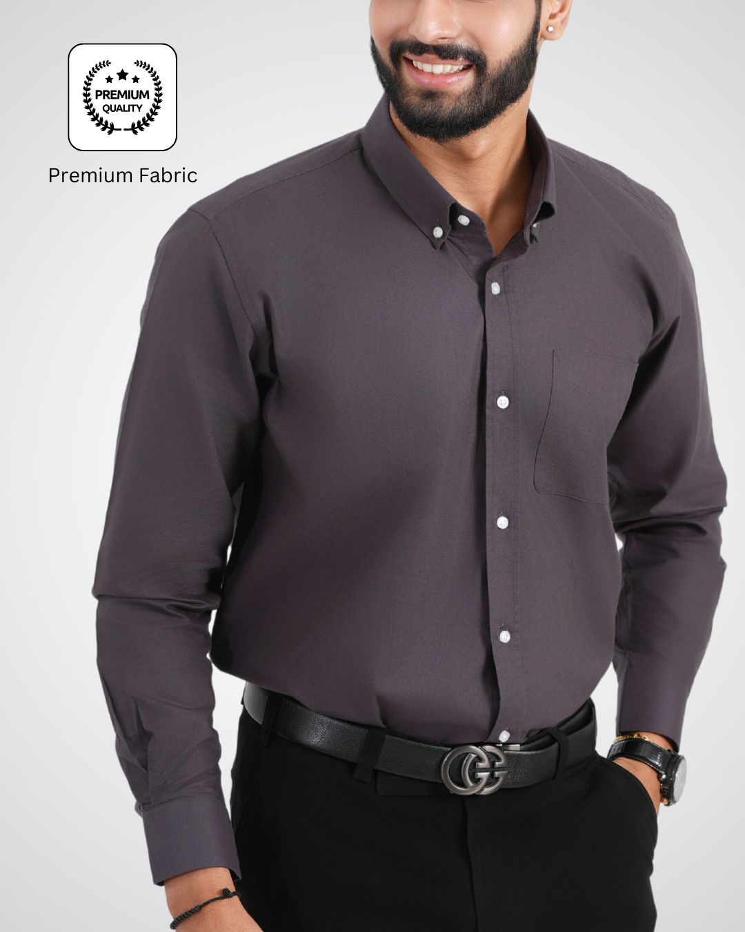 Men’s Charcoal Grey Shirt – Modern Look for Work or Social Occasions