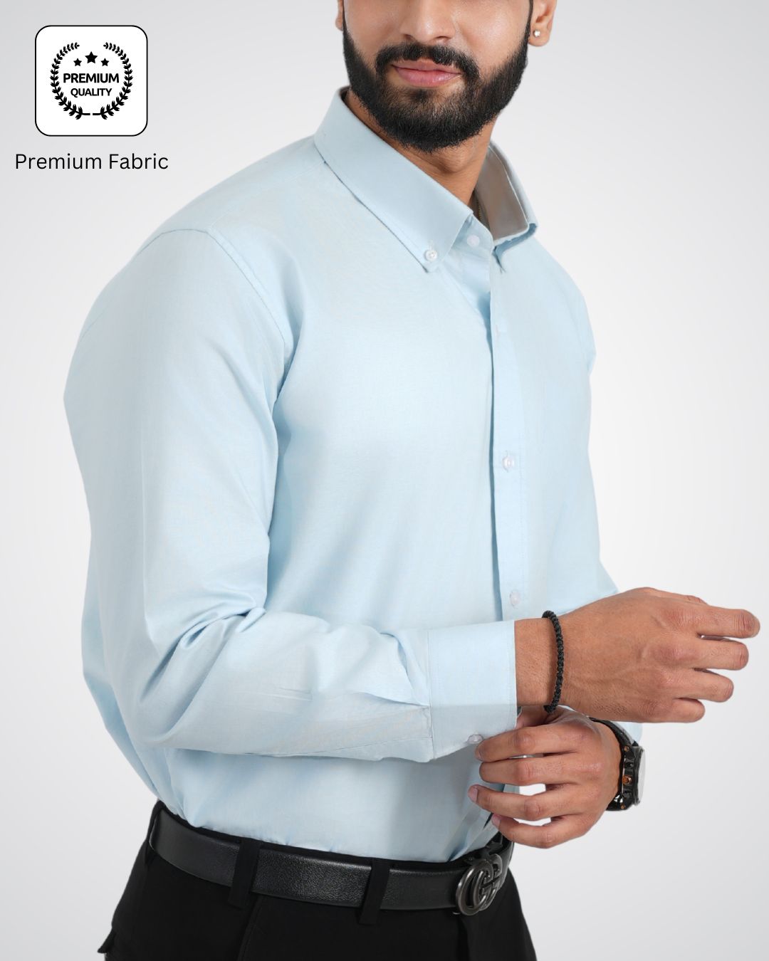 Men’s Light Blue Cotton Shirt – Fresh & Versatile for Everyday Use