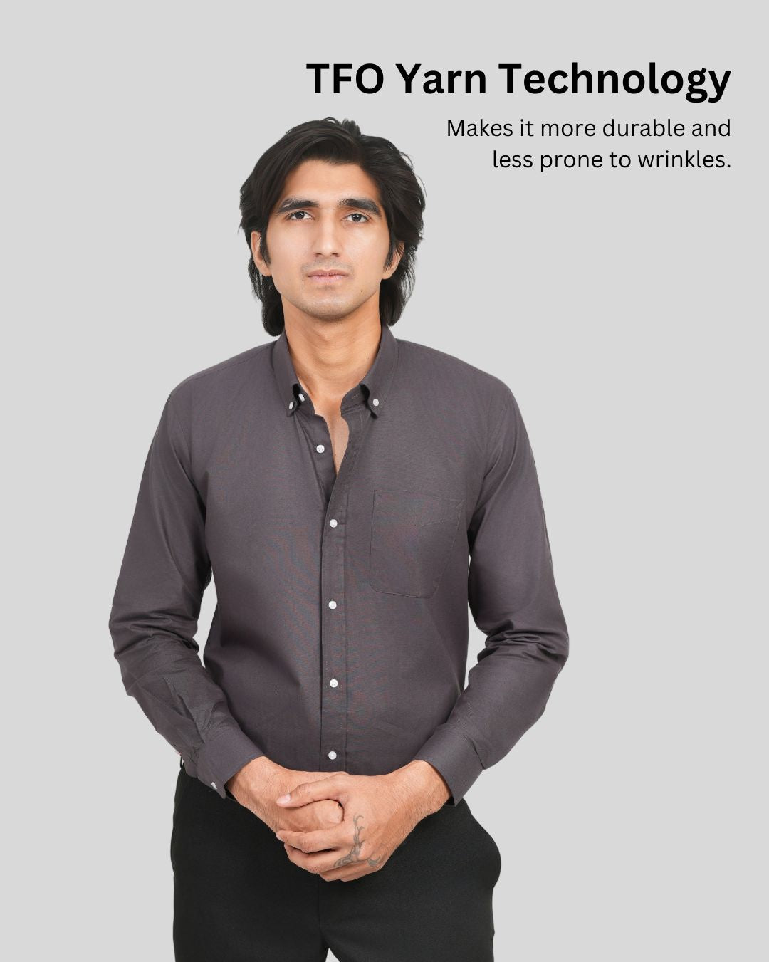 Premium Cotton Blend Solid Shirts (Charcoal Grey Deep, Muted Shade)