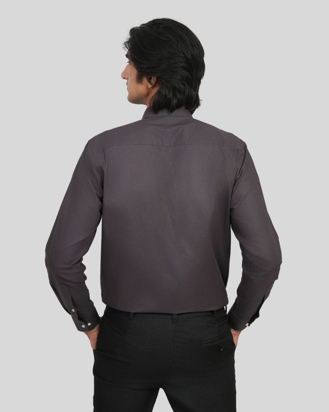 Premium Cotton Blend Solid Shirts (Charcoal Grey Deep, Muted Shade)