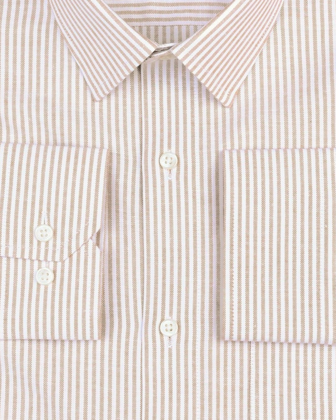 Light Pink Stripe Oxford Premium Cotton Shirt For Men