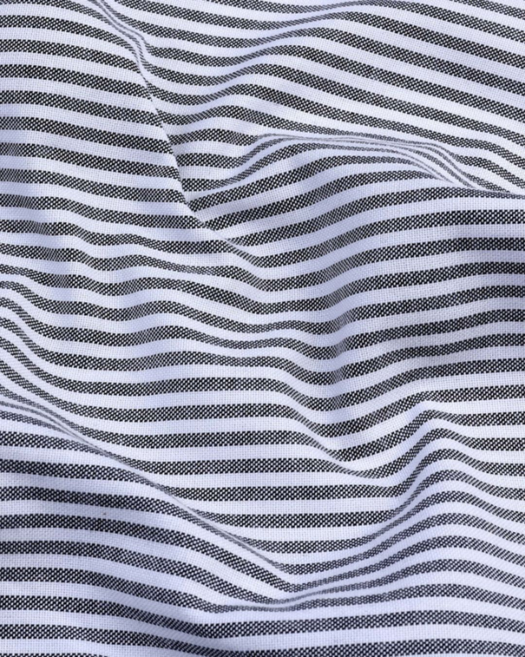 Black Stripe Oxford Premium Cotton Shirt For Men