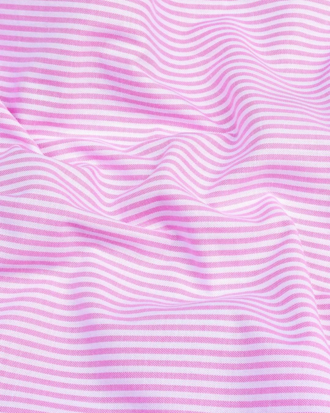 Light Pink Stripe Oxford Premium Cotton Shirt For Men