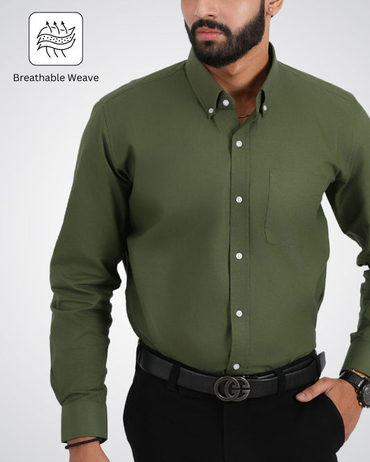 Men’s Olive Green Shirt – Great for Weekend Outings or Smart Casuals