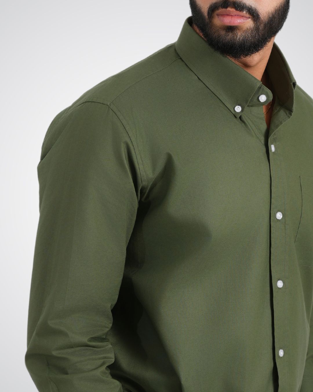 Men’s Olive Green Shirt – Great for Weekend Outings or Smart Casuals