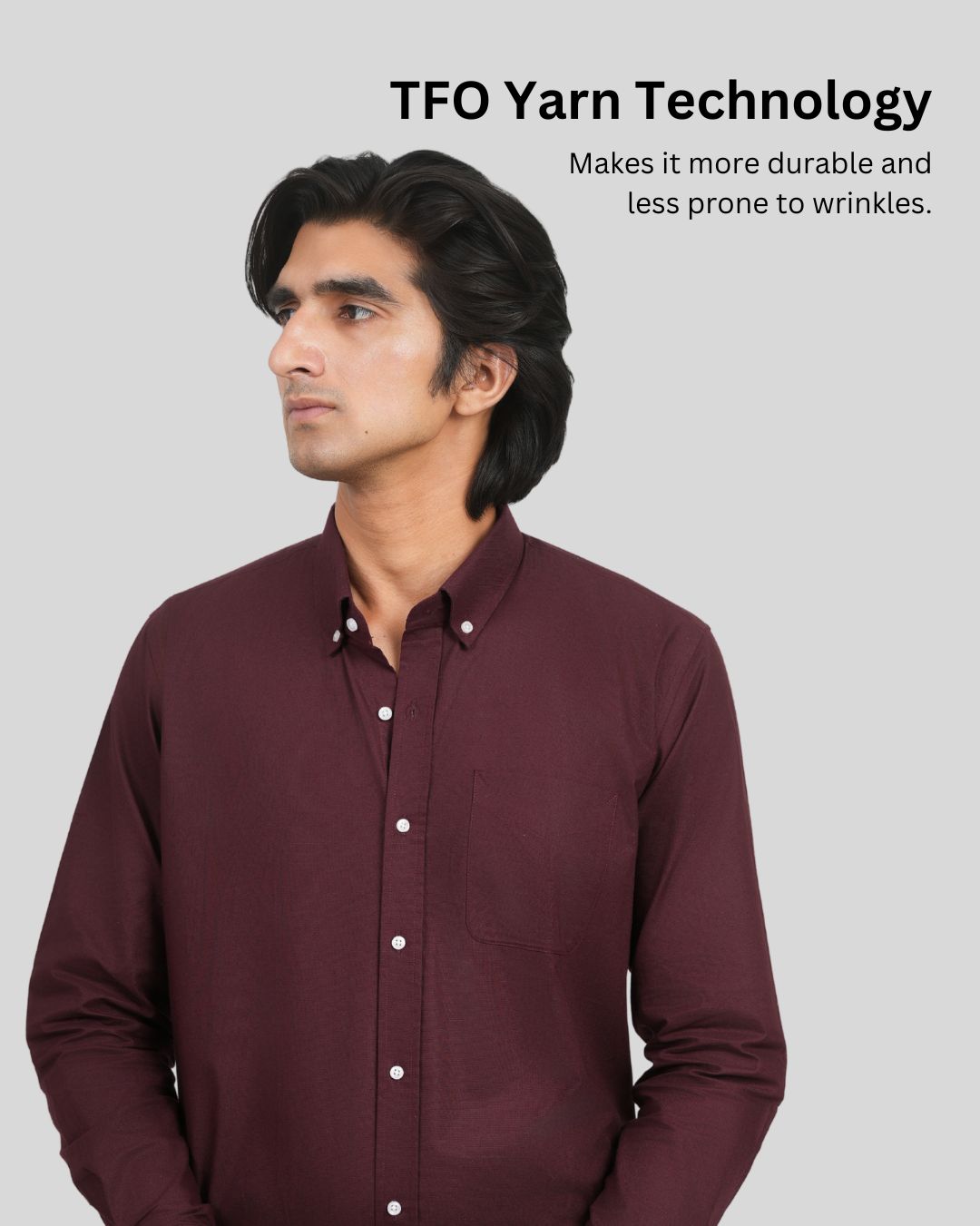 Premium Cotton Blend Solid Shirts (Wine Deep Rich Shade)
