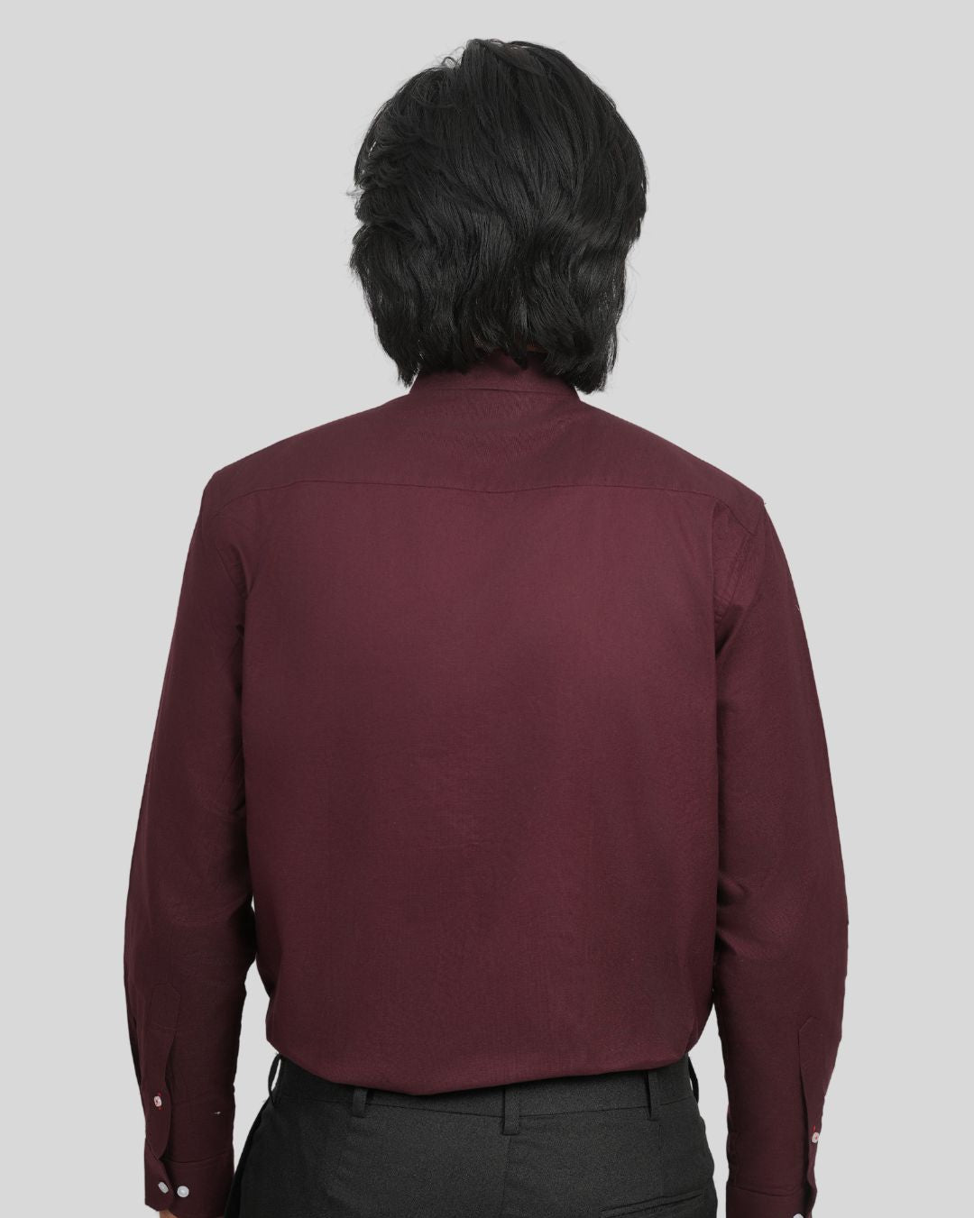 Premium Cotton Blend Solid Shirts (Wine Deep Rich Shade)