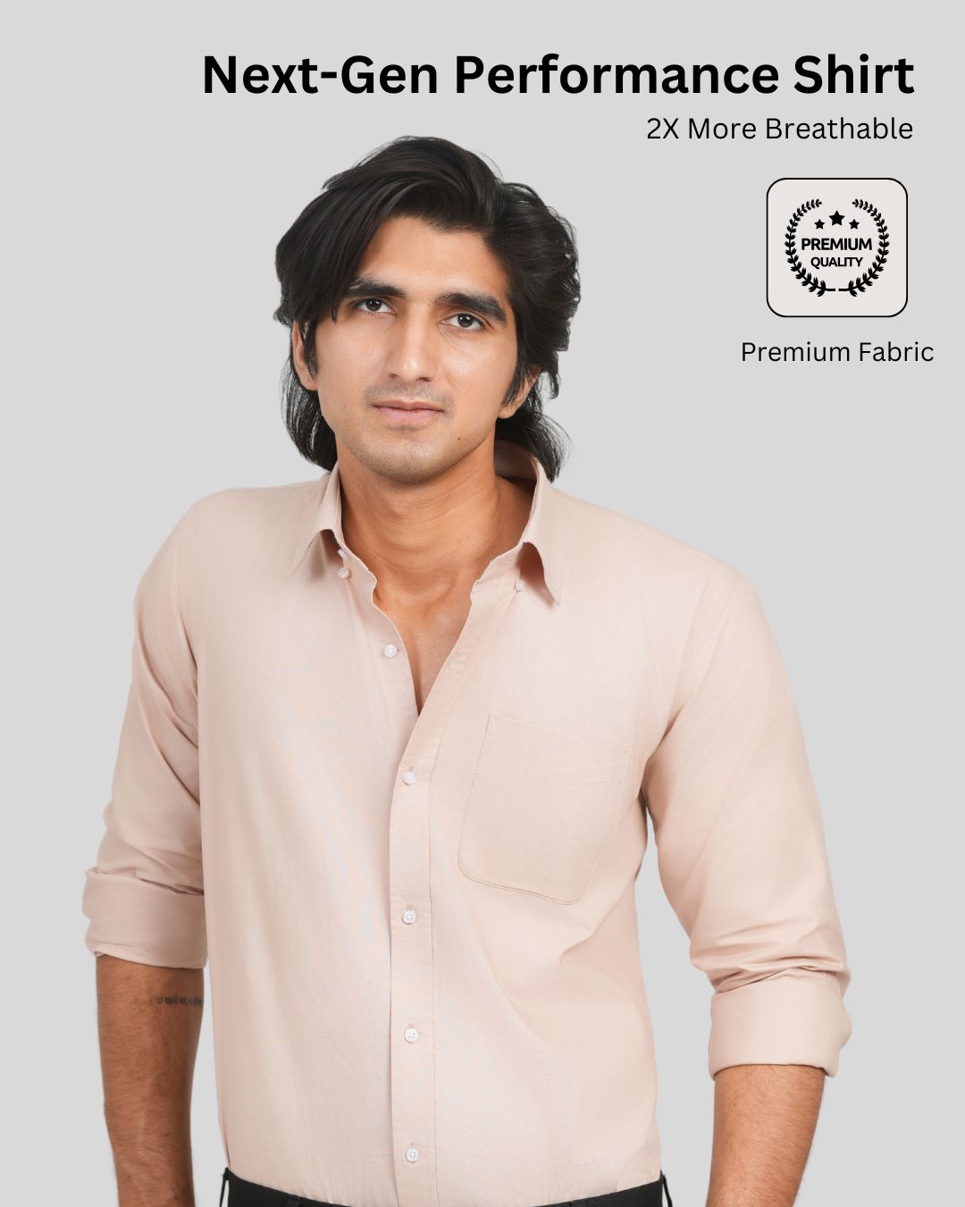 Premium Cotton Blend Solid Shirts (Light Peach Color. Soft & Pastel Shade)