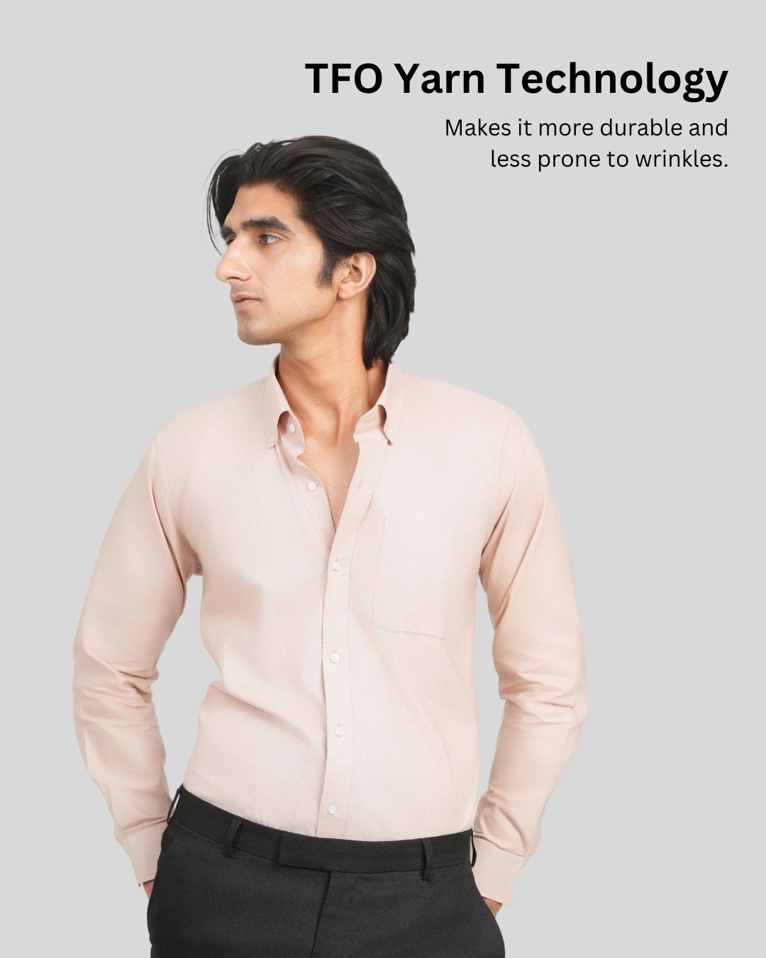 Premium Cotton Blend Solid Shirts (Light Peach Color. Soft & Pastel Shade)