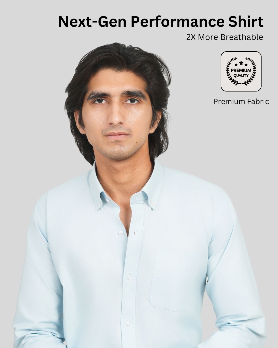 Premium Cotton Blend Solid Shirts (Light Blue Soft, Fresh & breathable vibe)