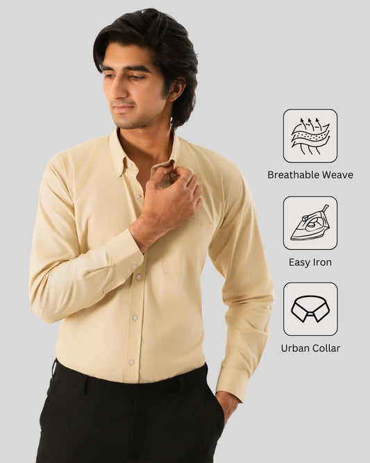 Premium Cotton Blend Solid Shirts (Light beige Soft, Neutral Shade)