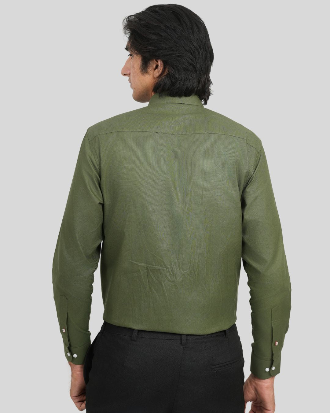 Premium Cotton Blend Solid Shirts (Olive Green)