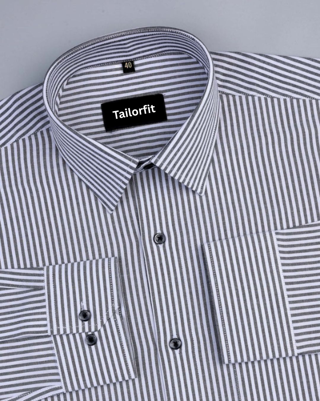 Black Stripe Oxford Premium Cotton Shirt For Men